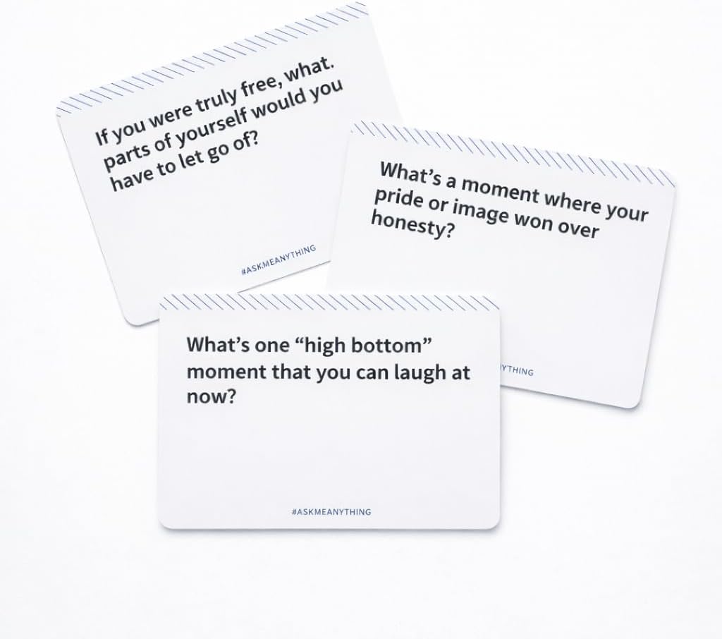 ASKMEANYTHING Recovery Pack Card Game - 100 Cards for Self-Improvement, Coping Skills, and Group Therapy