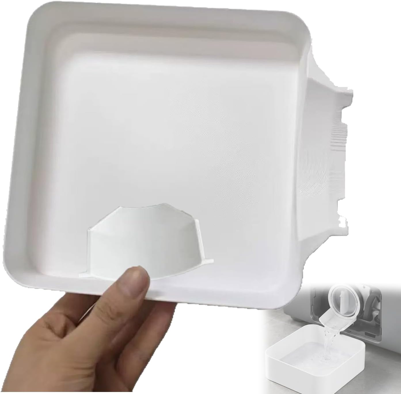 Washer Drain Pan, Washing Machine Drainage Tray, Universal Front-Load Washing Machine Drain Pan, Easy Installation for Basements, Apartments, Mobile Homes, Garages, and Rentals (Style A)