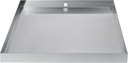 VEVOR 32 x 30 x 2.5 Inch Washing Machine Pan 18 GA Thickness 304 Stainless Steel Heavy Duty Compact Washer Drip Tray with Drain Hole & Hose Adapter