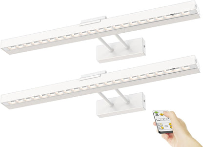 Picture Light for Wall, 16in Battery Wall Sconce Art Light CCT Dimmable Magnetic Battery Lights for Painting with Remote Control for Gallery Artwork Living Room Portraits Hallway 2PCS Black