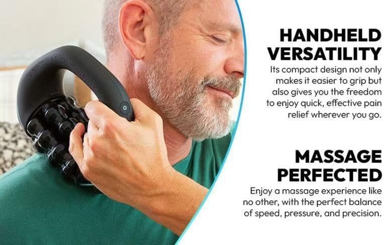 Electric Handheld Massage Roller Deep Tissue Percussive Muscle Massager for Legs, Back, Body Portable Rolling Pain Relief Tool for Muscle Soreness & Cellulite Appearance USB Rechargeable