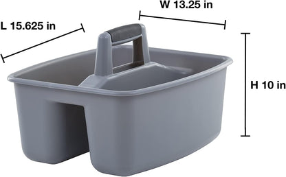 Mighty Tuff Rough and Rugged All-Purpose Cleaning Caddy, Grey/Black 2 Count (CD0170) | Durable organizer for carrying cleaning supplies, tools, and household essentials with a rugged, easy-grip design.