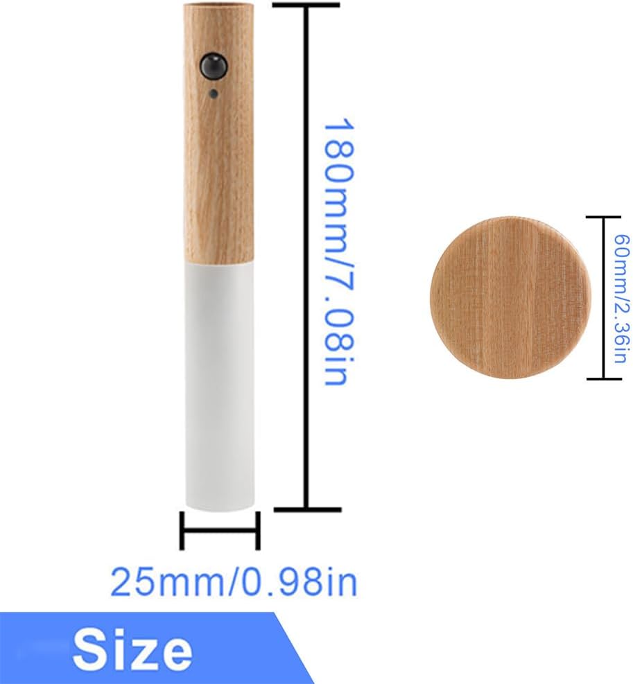 LANDGOO LED Magnetic Wall Sconces Lights Automatic Motion Sensor Wireless Wall Mounted Lamp Rechargeable Battery Operated Indoor 360° Rotation for Bedroom Living Room (Black Walnut Wood 1PC)