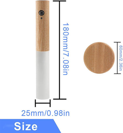 LANDGOO LED Magnetic Wall Sconces Lights Automatic Motion Sensor Wireless Wall Mounted Lamp Rechargeable Battery Operated Indoor 360° Rotation for Bedroom Living Room (Black Walnut Wood 1PC)