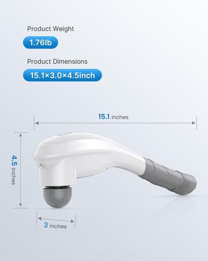 RENPHO Cordless Handheld Massager, 5 Adjustable Speeds and Massage Modes | Rechargeable Electric Neck Massage Tool for Muscle Tension, For Shoulder, Back & Leg, Home, Office, Travel Use, Gift Idea