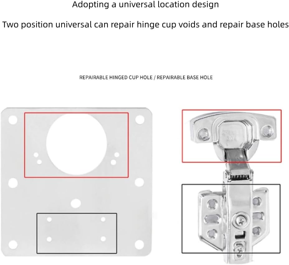 Cabinet Hinge Repair Kit – Fix Loose Cabinet Doors & Stripped Screw Holes, 4 Heavy Duty Repair Plates with Screws, Easy Installation for Kitchen Cabinets