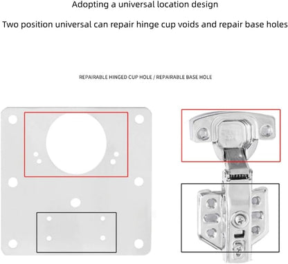 Cabinet Hinge Repair Kit – Fix Loose Cabinet Doors & Stripped Screw Holes, 4 Heavy Duty Repair Plates with Screws, Easy Installation for Kitchen Cabinets