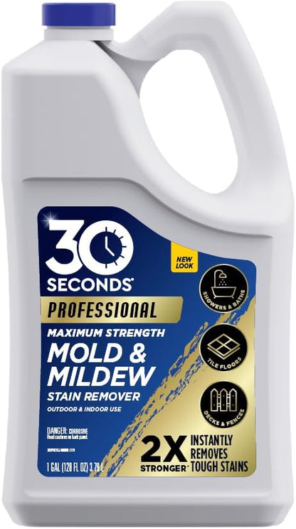 30 SECONDS Pro Mold & Mildew Stain Remover, Scrub-Free Formula, 32 Oz | Scrub-Free Formula, mold and mildew remover, mildew removal spray, mold killer, mold spray