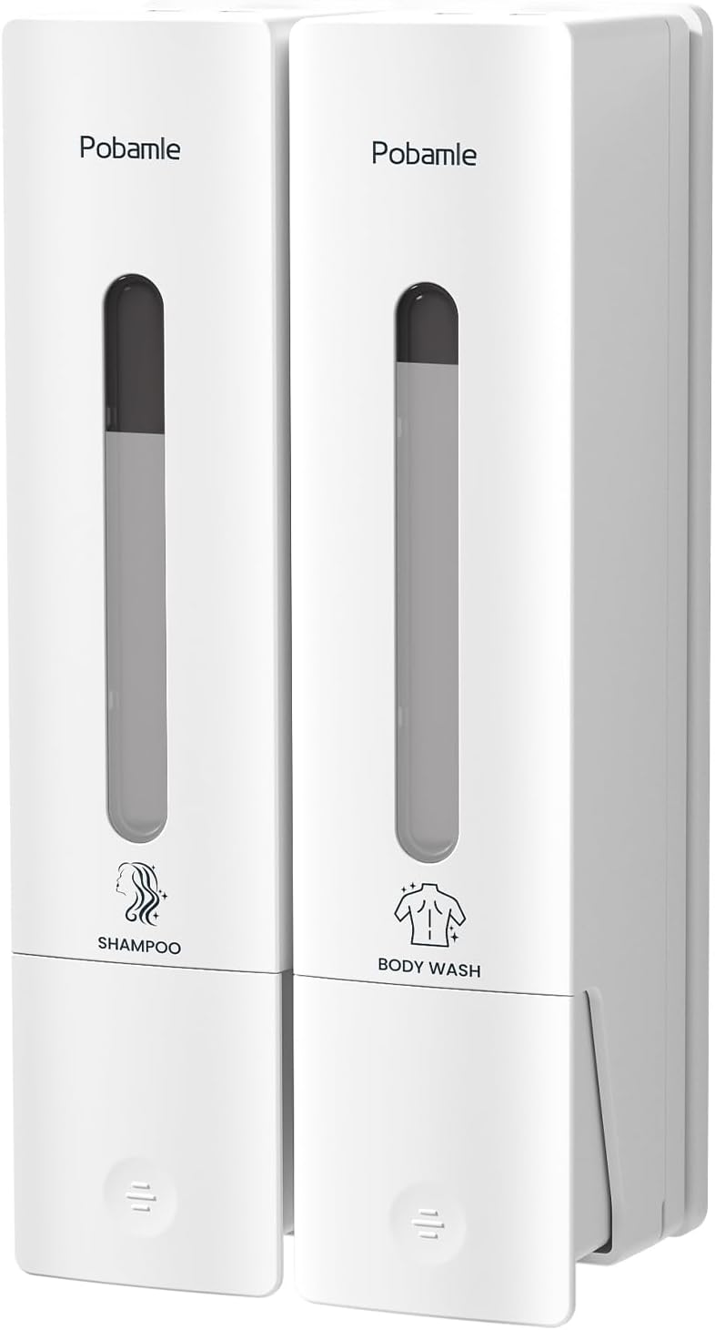 1984 Shower Soap Dispenser Bathroom Set Shampoo Conditioner Body Wash Dispenser Wall Mounted Shower Shampoo Dispenser 3 Chamber No Drill for Home Star Hotel 3 x 400ml Pink