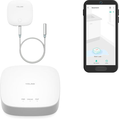 YoLink LoRa Smart Water Level Monitoring Sensor, Wireless Battery-Powered Float Switch Alarm, Sump Pump Alarm, AC Condensate Overflow, Tank Level, Toilet Leak Sensor, 105dB Siren, YoLink Hub Required