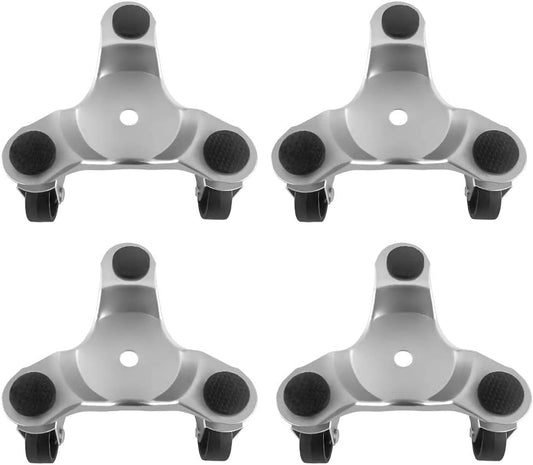 QWORK 4 pcs 6" Steel Tri-Dolly, 200 lbs Load Capacity, for Moving Furniture & Appliances, Swivel Caster Easy Tool