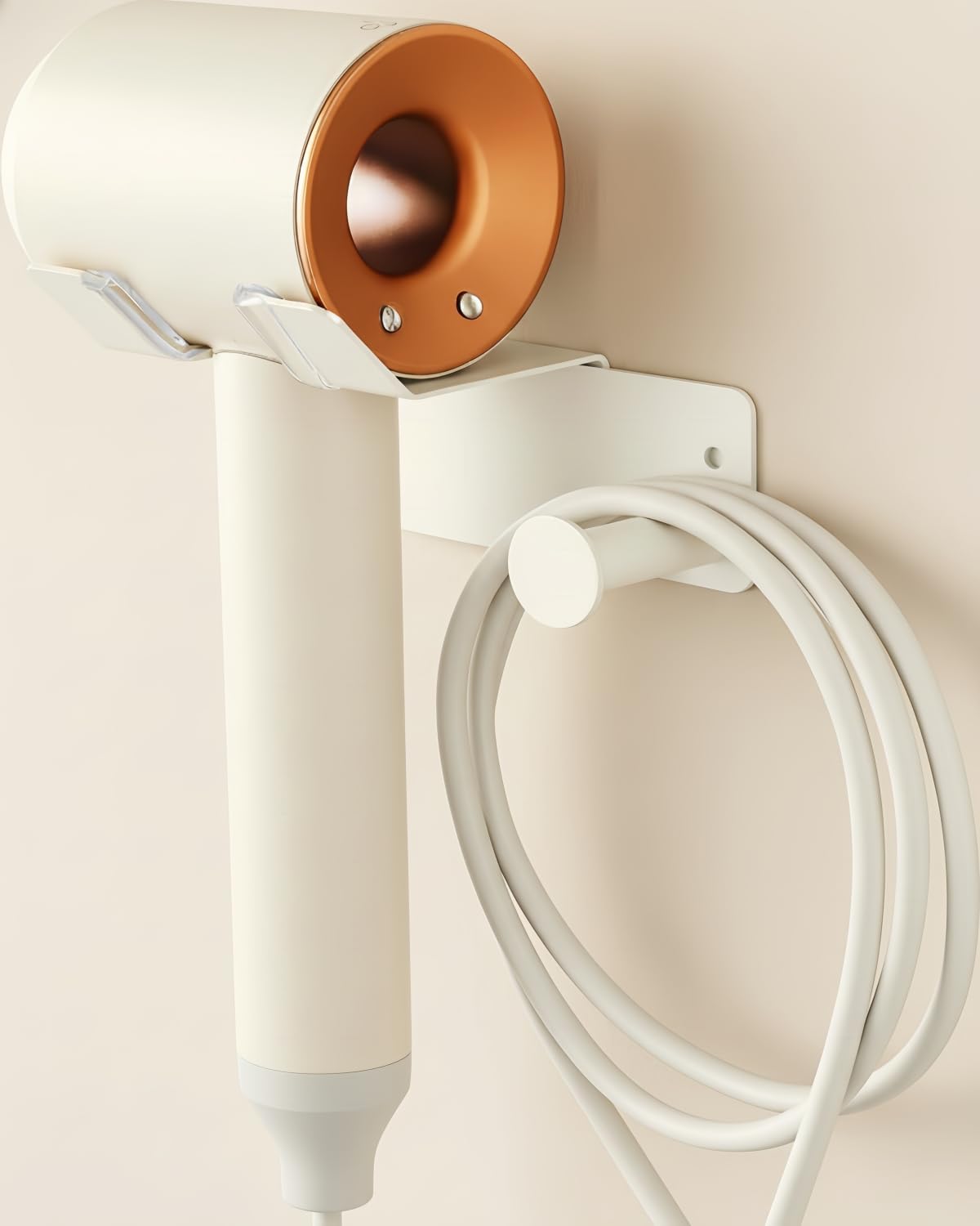 Hair Dryer Holder Wall Mounted, Stainless Steel Blow Dryer Holder for Bathroom, Hair Dryer and Straightener Holder Adhesive or Drilling, Hair Tool Organizer for Salon Barber Shops Banjekt