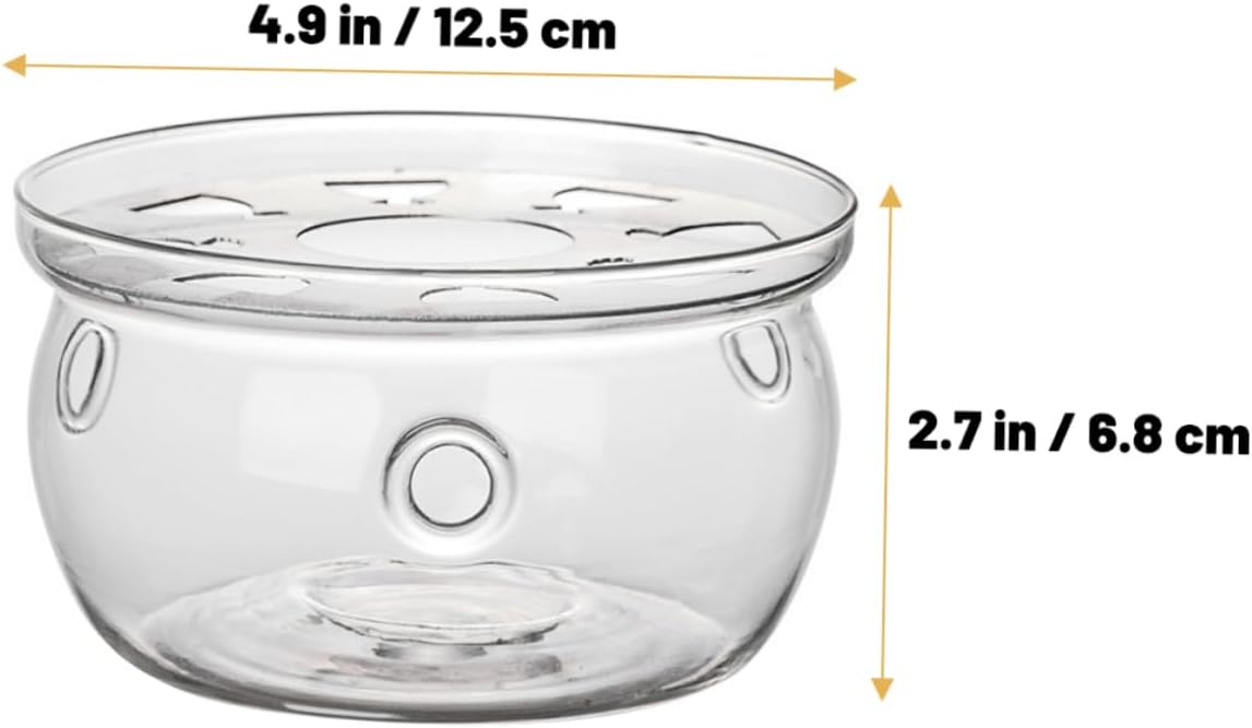 High Borosilicate Glass Tea Warmer Base Teapot Heater Accessory for Home Sturdy and Heat Resistant for Blooming Tea and Milk