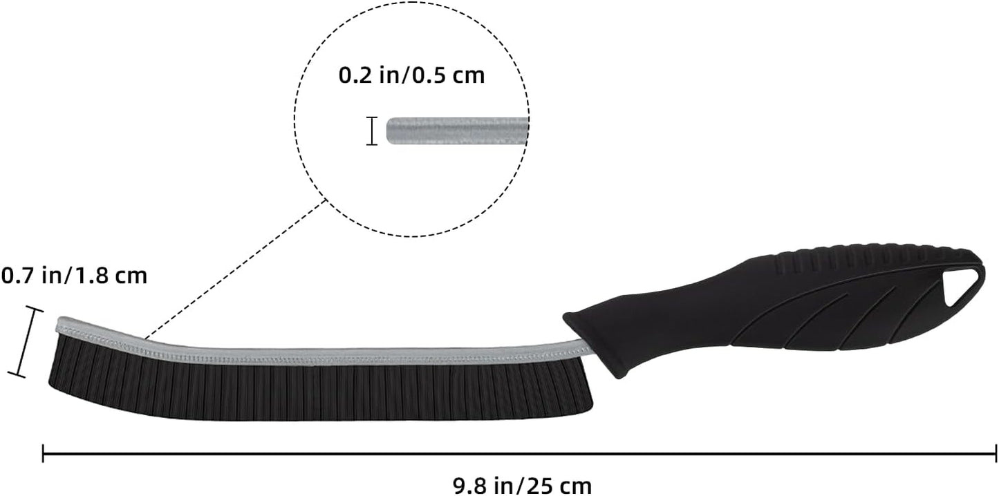 FOOGWEE Hard Bristle Crevice Cleaning Brush - Cleaning Tools for Household Use, Multifunctional Gap Cleaning Supplies for Kitchen, Bathroom, Toilet, Window, Vehicle, Faucets, Grout, Home (Black)