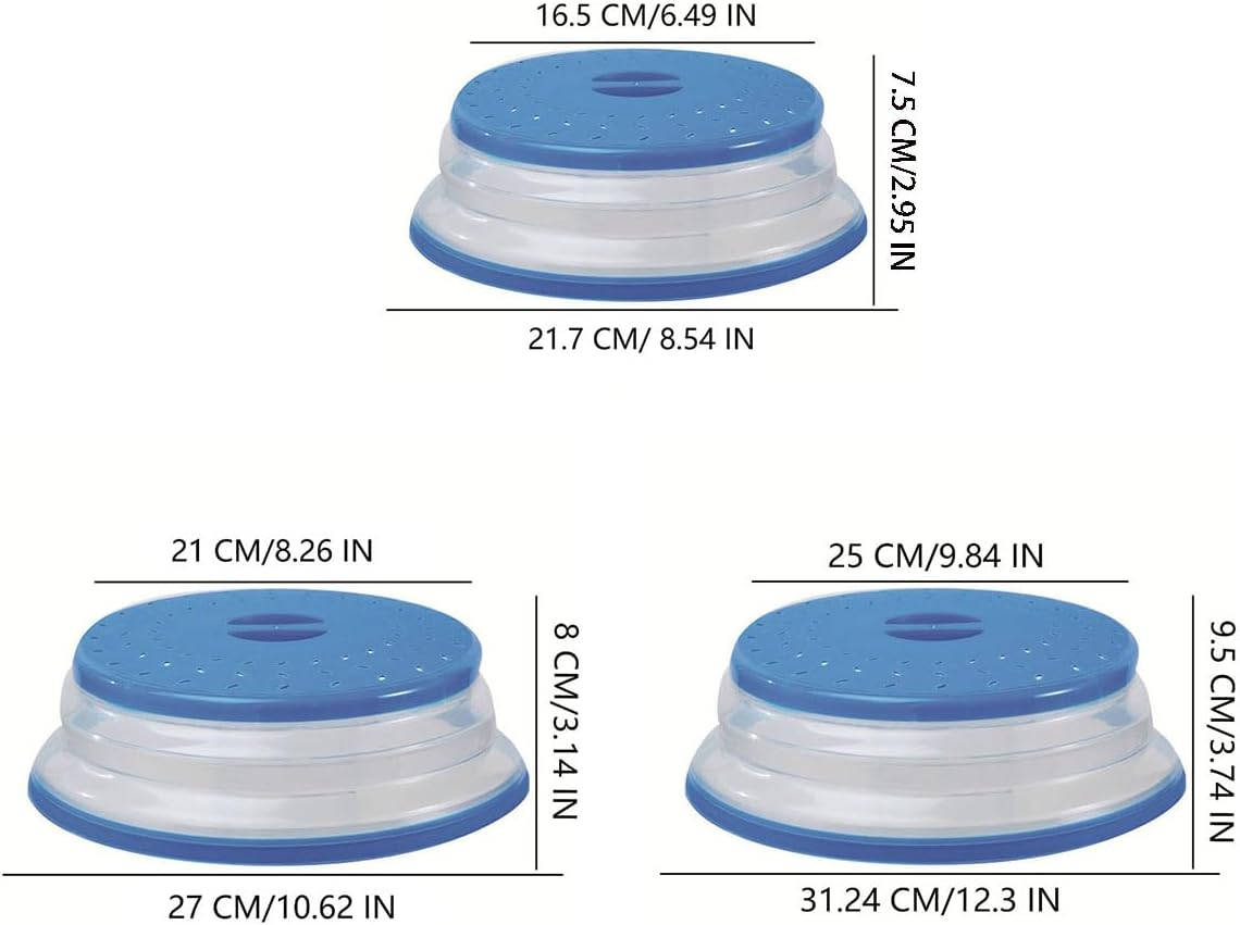 12.3 IN Collapsible Microwave Splatter Cover(Dark blue) - Colors B