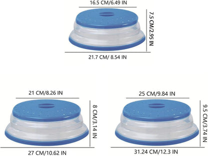 12.3 IN Collapsible Microwave Splatter Cover(Dark blue) - Colors B