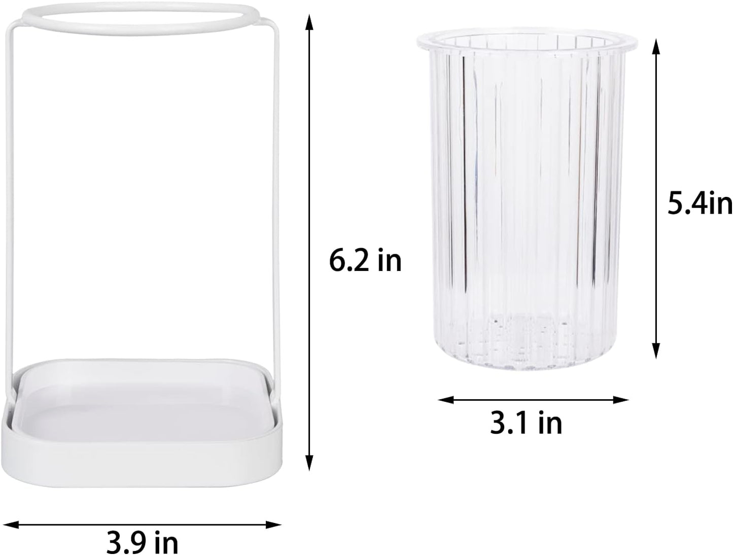 Toothbrush Holders with Drain Tray, Hanging Toothbrush and Toothpaste Holder Organizer Bathroom Caddy Countertop for Toothpaste, Razors, Electric Toothbrush - Clear | Detachable, Easy to Clean, Bathroom Organizer for Electric Toothbrush, Razors