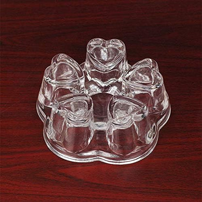 Liang baobao Teapot Warmer, Crystal Glass Heart-Shaped Heating Base