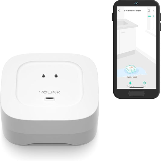 YoLink Water Leak Starter Kit: Hub + 6 Leak Sensor 4 (105 dB Siren), LoRa Long-Range, App/SMS/Email Alerts, D2D Offline, 2 AAA Up to 5-Year Battery, Compatible with Alexa/IFTTT/Home Assistant