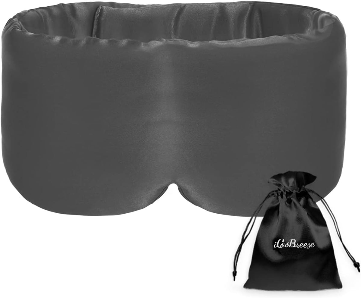 100% Handmade Bamboo Sleeping Eye Mask for Women for Men,Night Masks,Organic Sleep Mask,Blockout Eye Mask for Sleeping,Large Size Adjustable (Navy Blue)