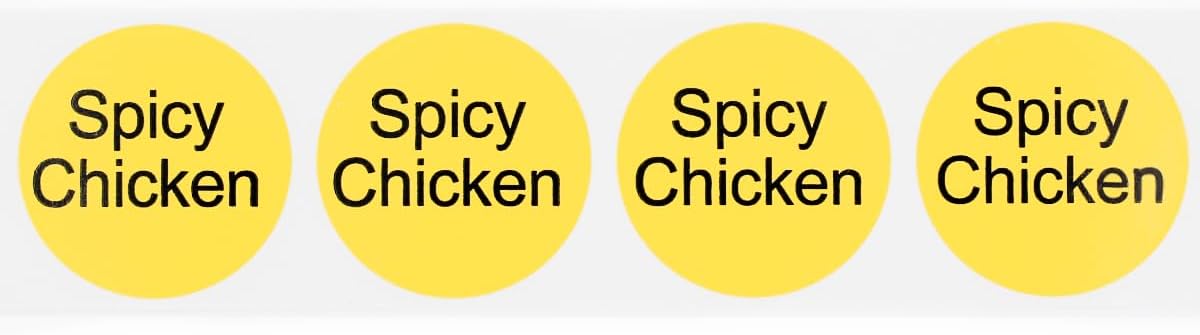 Yellow with Black Carnitas Circle Dot Adhesive Stickers, 1 Inch Round Labels, 500 Total Stickers