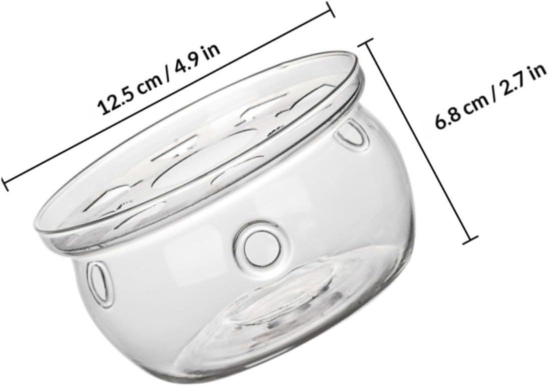 Garneck Glass Teapot Warmer Heating Base with Borosilicate Glass Insulated Tea Rack Accessory for Home and Restaurant Tea Service