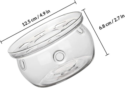 Garneck Glass Teapot Warmer Heating Base with Borosilicate Glass Insulated Tea Rack Accessory for Home and Restaurant Tea Service