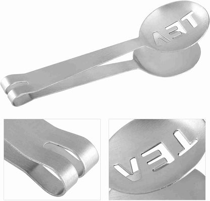 1 Pcs Stainless Steel Tea Bag Tongs, Round Tea Bag Squeezer, Tongs Strainer Gripper Picker, Herb Grip, for Gripping Ice Cubes, for Kitchen