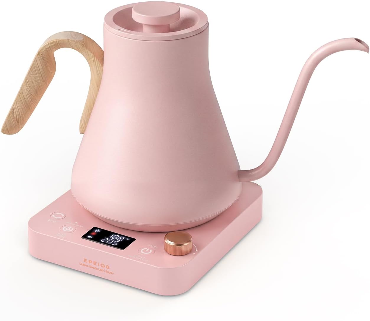 Epeios Electric Kettle, Gooseneck Electric Kettle with ±1°F Temperature Control, 1200W Rapid Heating for Pour Over Coffee & Tea, 304 Stainless Steel Interior, Auto Shut-Off, 0.9L, Black | Rapid Heating, Precision Pour-Over for Coffee & Tea,Smart Hot