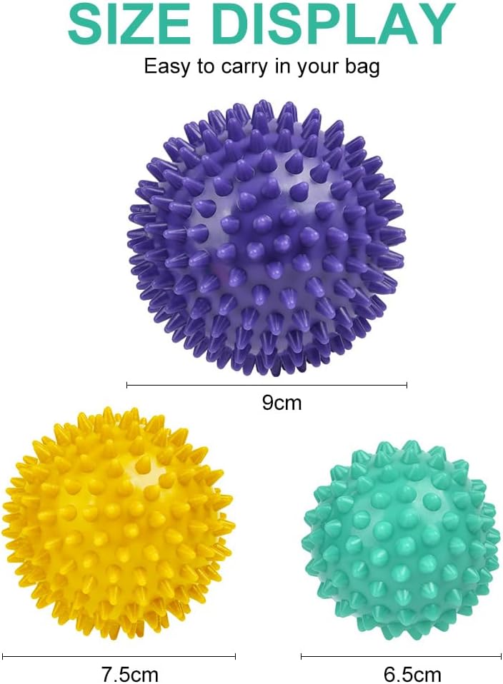 URAQT Spiky Massage Ball Set, 2 Pack Physical Therapy Massage Balls, Hard Lacrosse Ball & Spiky Massage Ball for Myofascial Release and Trigger Point Deep Tissue Massage (Purple)