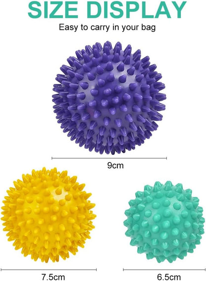 URAQT Spiky Massage Ball Set, 2 Pack Physical Therapy Massage Balls, Hard Lacrosse Ball & Spiky Massage Ball for Myofascial Release and Trigger Point Deep Tissue Massage (Purple)