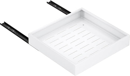 Pull out Cabinet Organizer, 21"Deep, Heavy Duty Full-Extension Slide out Drawers for Kitchen Cabinets with Nano Adhesive, Roll Out Shelf Sliding Cabinet for Pots, Bathroom, Pantry, Under Sink, White