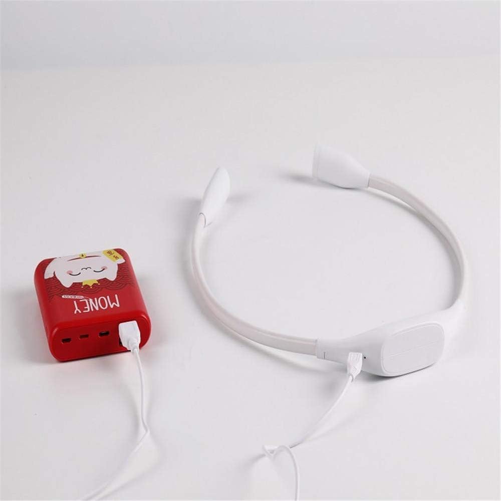 Neck Reading Light, Reading Book Light, 3 Colors, 3 Brightness Levels Portable Battery Operated Flexible USB Hands Free Small Booklight Led Lamp for Bed at Night Knitting Camping White