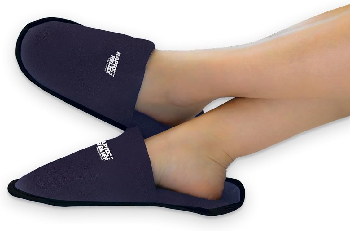 Rapid Relief Foot Ice Pack Slippers, 1 Pair for Feet & Toe Pain Relief