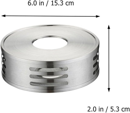 PRETYZOOM Stainless Steel Glass Tea Base Candle Holder for Home Office Cafe and Easy to Clean Tea Warmer for Enjoying Loose Leaf