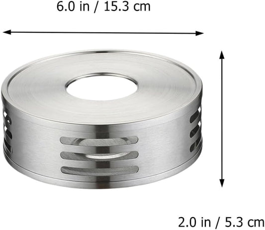 PRETYZOOM Stainless Steel Glass Tea Base Candle Holder for Home Office Cafe and Easy to Clean Tea Warmer for Enjoying Loose Leaf