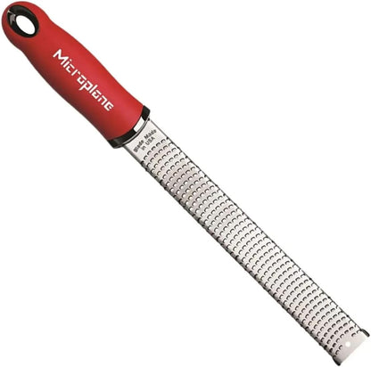 Premium Classic Series Zester - Lipstick Pink | Lemon Zester tool, Hard Cheese & Vegetable Grater | For Citrus, Parmesan Cheese, Garlic, Ginger, Nutmeg | Fine Stainless Steel Blade, Made in USA