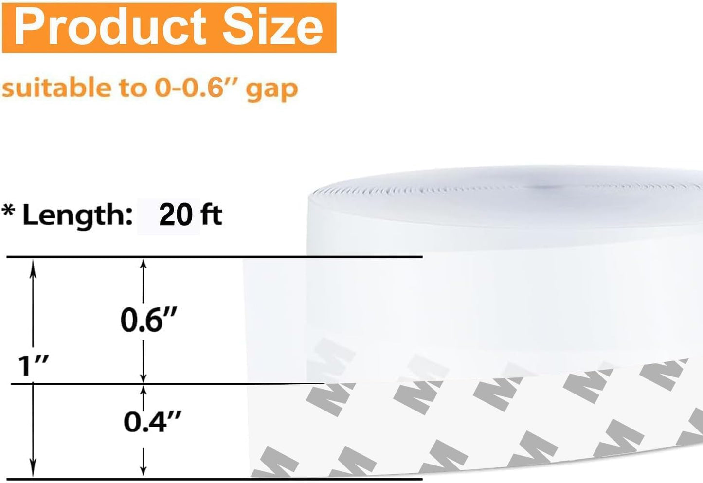 33.5 Ft Weather Stripping Door Seal Strip, Silicone Tape for Draft Stopper, Self Adhesive Shower Door Bottom Seal and Insulation Strip for Door Frame, Windows and Glass Gaps (Transparent, 25+35mm)