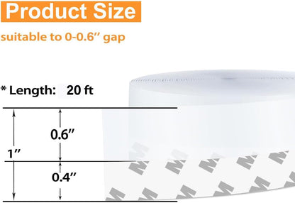 33.5 Ft Weather Stripping Door Seal Strip, Silicone Tape for Draft Stopper, Self Adhesive Shower Door Bottom Seal and Insulation Strip for Door Frame, Windows and Glass Gaps (Transparent, 25+35mm)