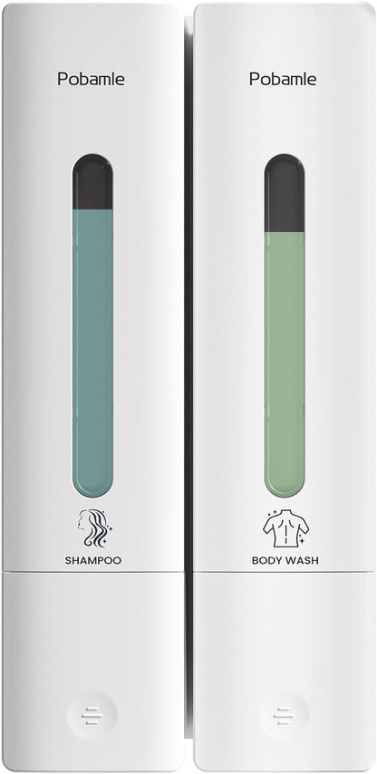 Shampoo and Conditioner Dispenser - Shower Soap Dispenser Wall Mounted No Drill - Shampoo Conditioner Body Wash Dispenser 3 Chamber - Easy Install for Bathroom Hotel Black 1200ml