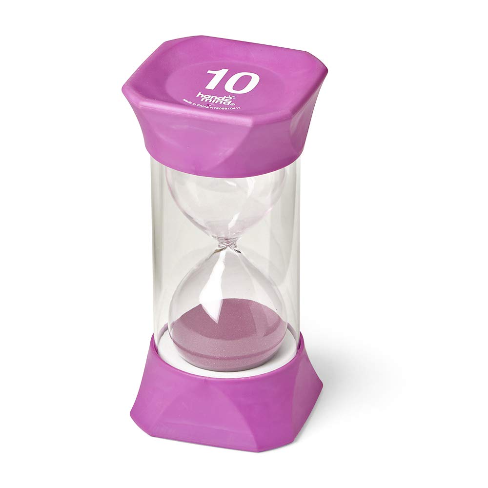 hand2mind Orange Jumbo Sand Timers, 5 Minute Sand Timer, Hourglass Sand Timer with Soft Rubber End Caps Offers Quiet Pausing, Classroom Sand Timers for Kids, Teeth Brushing and Game Timer (Set of 1)