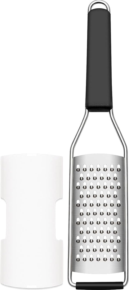 Cambom Lemon Zester Grater Three-piece Suit - Heavy Duty Kitchen Tool for Parmesan Cheese, Ginger, Garlic, Nutmeg, Chocolate, Vegetables，Fruits，Stainless Steel Grater Dishwasher Safe Black | 304 Stainless Steel, Sharp Tool for Parmesan Cheese, Ginger,