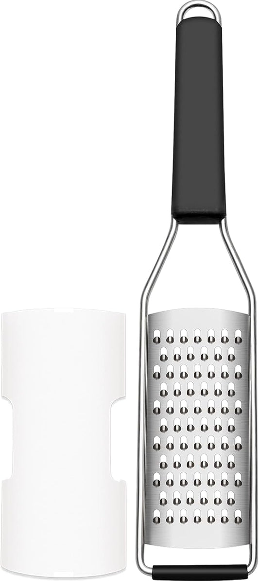 Cambom Lemon Zester Grater Three-piece Suit - Heavy Duty Kitchen Tool for Parmesan Cheese, Ginger, Garlic, Nutmeg, Chocolate, Vegetables，Fruits，Stainless Steel Grater Dishwasher Safe Black | 304 Stainless Steel, Sharp Tool for Parmesan Cheese, Ginger,