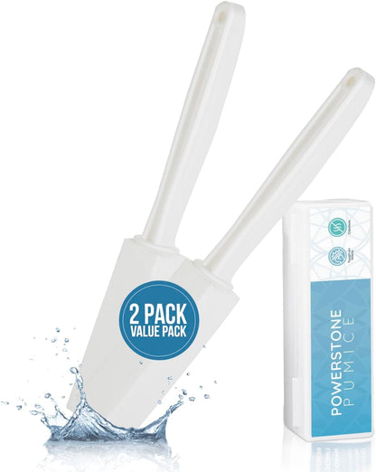 Powerstone Pumice Stone Toilet Bowl Cleaner with Extra Long Handle - 1 Pack | 3'' Longer Handle | Remove Hard Water Stains, Rings & Limescale from Toilets, Bathtubs, Sinks, Pools, BBQ