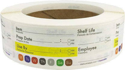 Universal Dissolvable Food Rotation Labels 1.25 x 3.375 Inch 500 Total Stickers