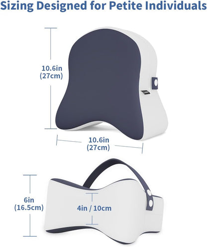 Knee Pillow for Side Sleepers - Removable Adjustable Strap Between Leg Pillow for Side Sleeping - Cooling Cover Memory Foam Knee Pillow for Hip Pain, Spine Alignment, Navy Blue