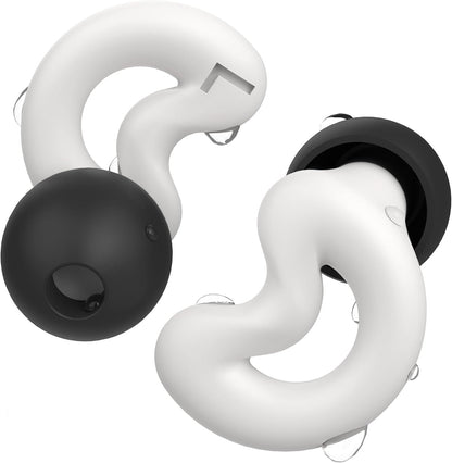 Sleep Ear Plugs for Sleeping,Noise Reduction NRR40dB,Reusable Earplugs for Sleep,Side Sleepers,Snoring Reducing,XS/S/M/L Tips and Carrying Case Black