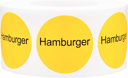 Yellow with Black Carnitas Circle Dot Adhesive Stickers, 1 Inch Round Labels, 500 Total Stickers