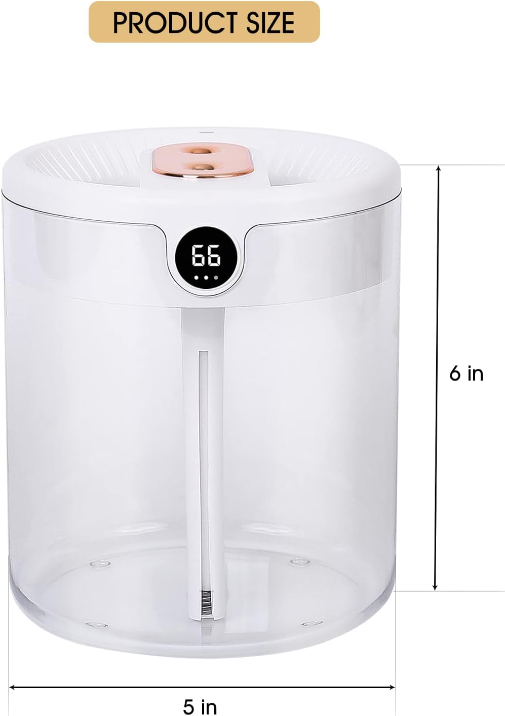 Top-Fill 2L Humidifiers for Bedroom Large Room, Smart Digital Display Hygrometer, Dual 360° Nozzles Cool Mist, Ultra-Quiet <30dB, 24H Long Runtime, Auto Shut-Off, Essential Oil Box, White