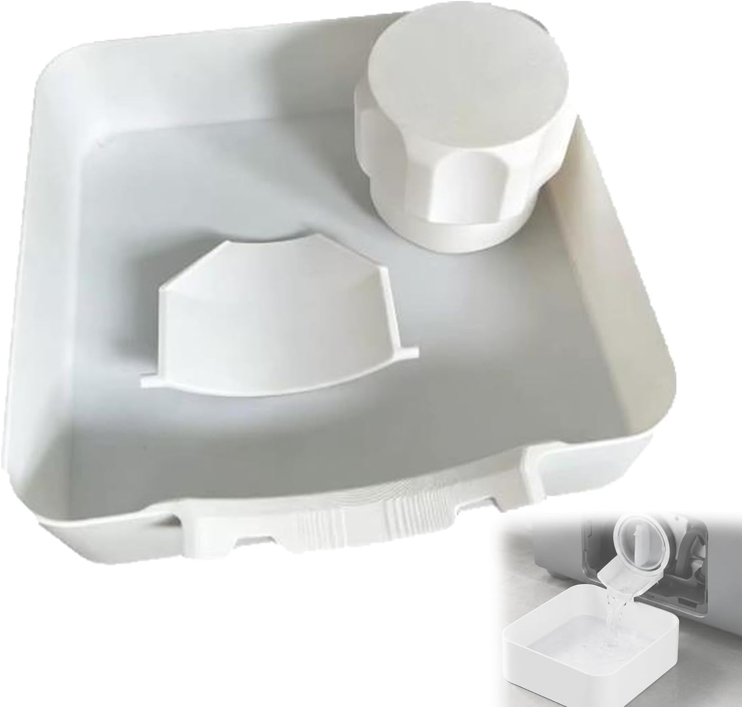 Washer Drain Pan, Washing Machine Drainage Tray, Universal Front-Load Washing Machine Drain Pan, Easy Installation for Basements, Apartments, Mobile Homes, Garages, and Rentals (Style A)